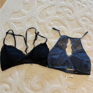 Dynamite Lace Bralette Duo - Black and Blue